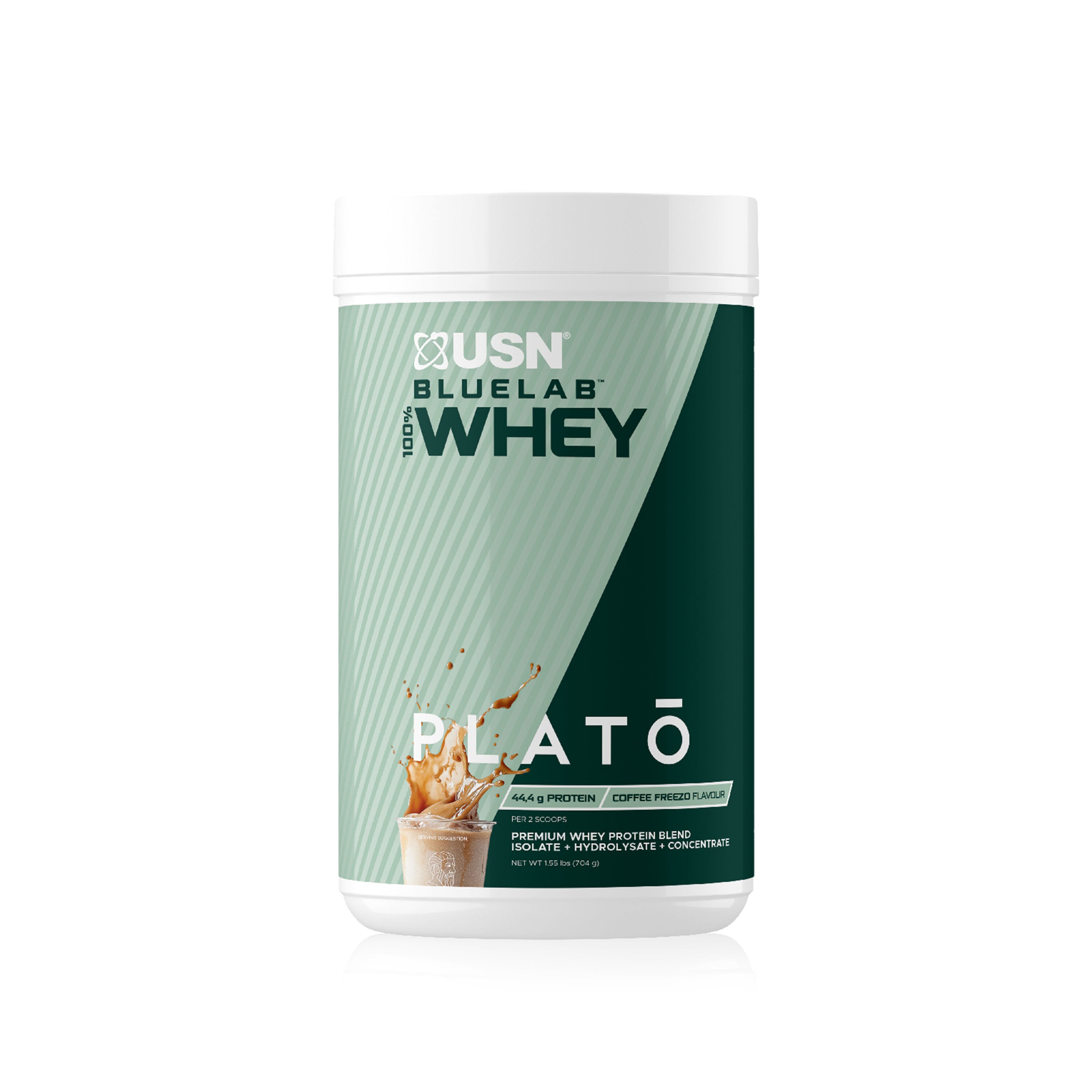 Plato x USN Blue Lab Whey Protein: Coffee Freezo Tub